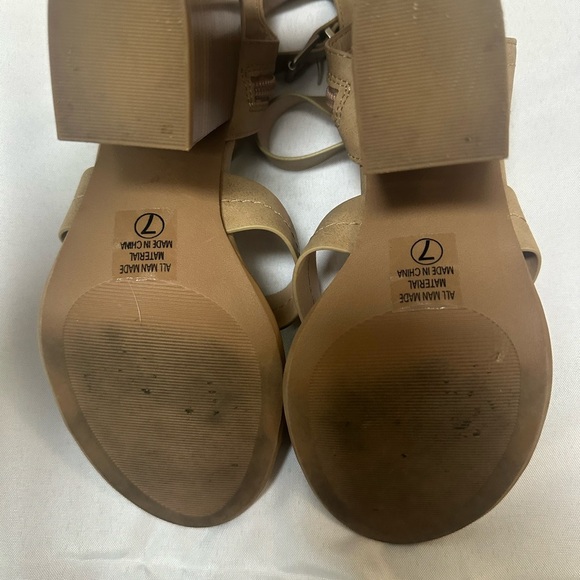 Soda Tan Block Heel Strappy Sandals - Picture 2 of 2